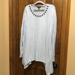 Simply Vera Light gray sweater, asymmetrical, bottom, longsleeve, comfortable